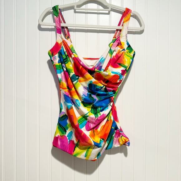 Miraclesuit Other - Miraclesuit Slimming Support Floral Tankini Top Underwire Size 10